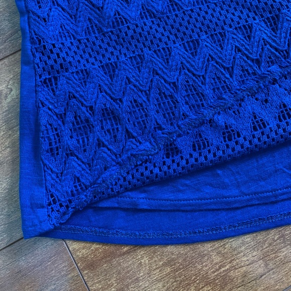 NWT Hollister Blue Cropped Lace Tank Top-S - Picture 4 of 7